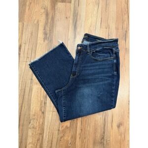 Judy Blue Wide Leg Jeans 18W High Rise Dark Wash Stretch Raw Hem